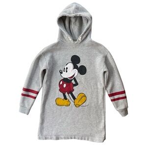 Zara Kid Collection Disney 13/14 Gray Mickey Mouse 90th Anniversary Hoodie Dress
